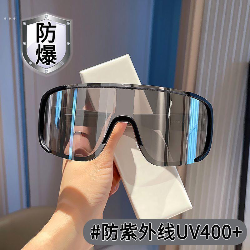 韩版春夏季连体片墨镜女大脸防风骑行眼镜男潮反光运动护目滑雪镜
