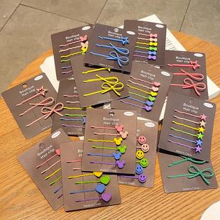 儿童可爱发夹糖果色一字夹碎发浏海发夹女网红2024年新款夹子头饰