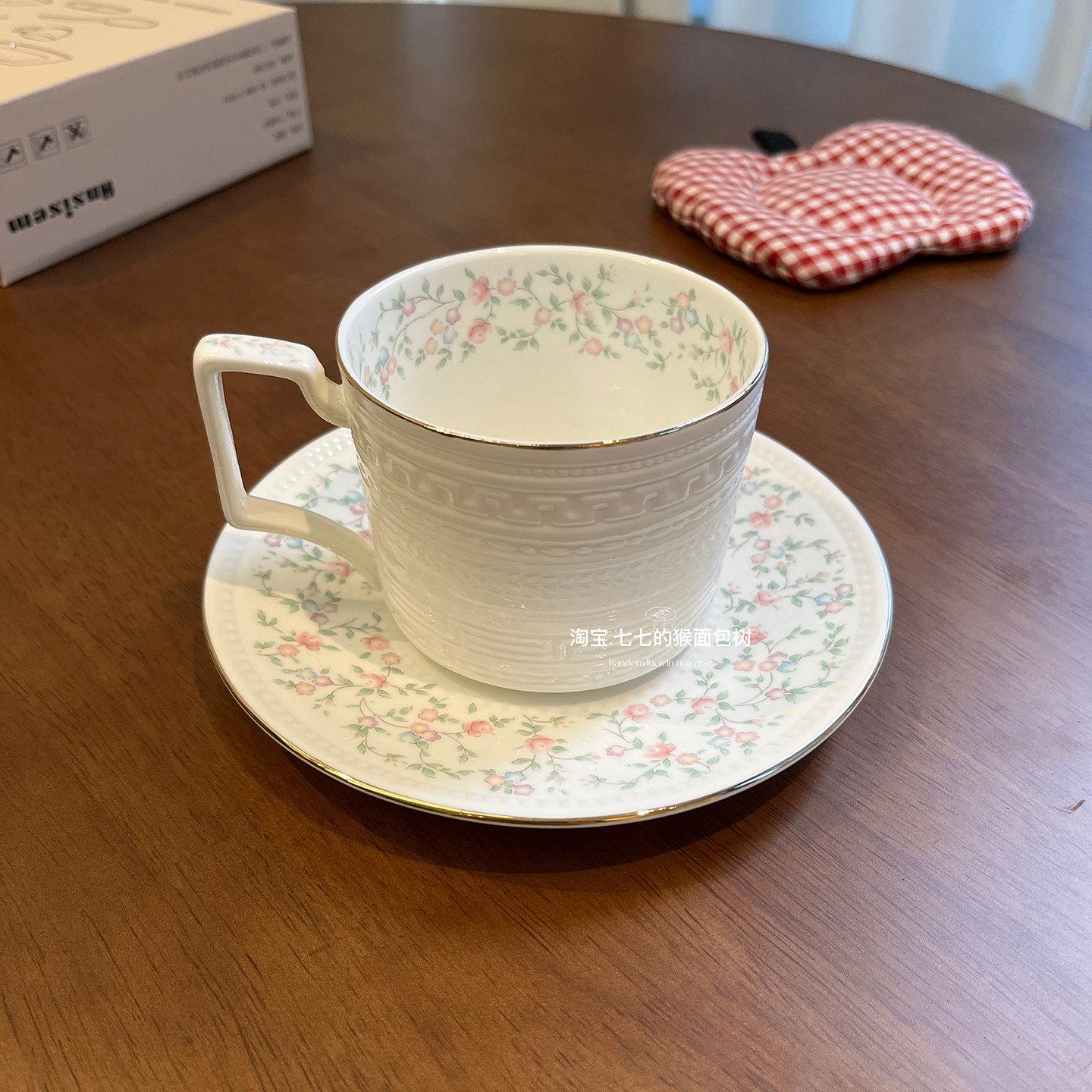 中古杯咖啡杯碟骨瓷复古英式美式精致高级感轻奢陶瓷下午茶杯礼物