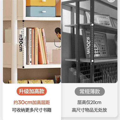 简易书架落地置物架铁艺客厅储物架货架阅读收纳架子家用卧室书柜