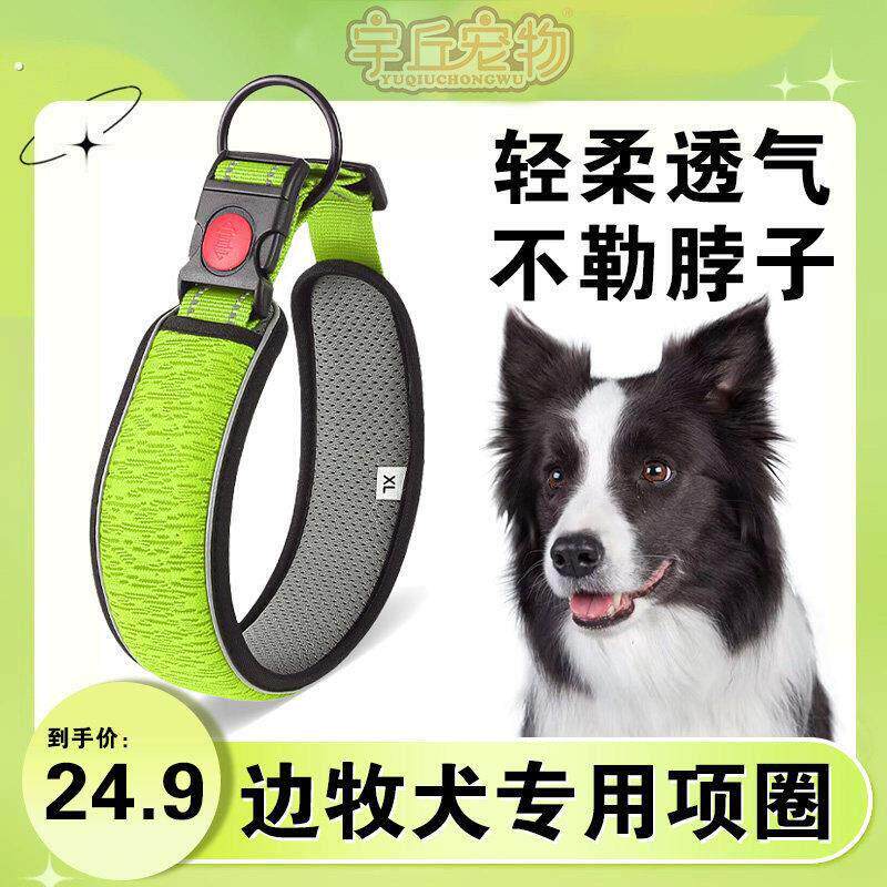 边牧狗狗专用项圈牵引绳发光夜光脖圈颈圈不勒脖大型幼犬用品大全