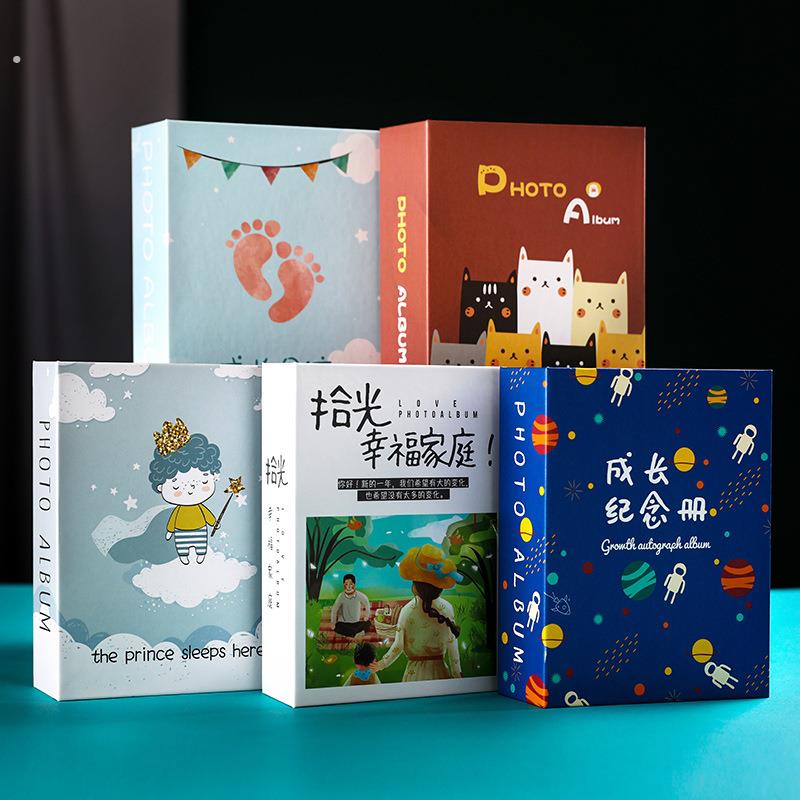 新品5寸6寸7寸相本插页式家庭影集大容量照相馆宝宝照片收纳册