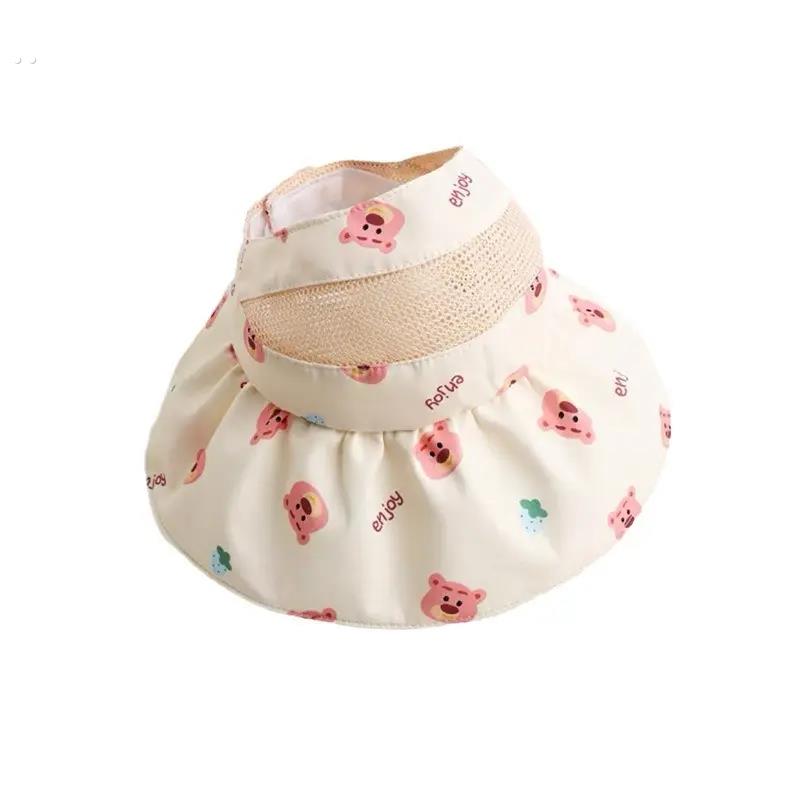 婴儿防晒帽子夏季外出旅游空顶太阳帽男孩女宝宝小童大帽檐遮阳帽