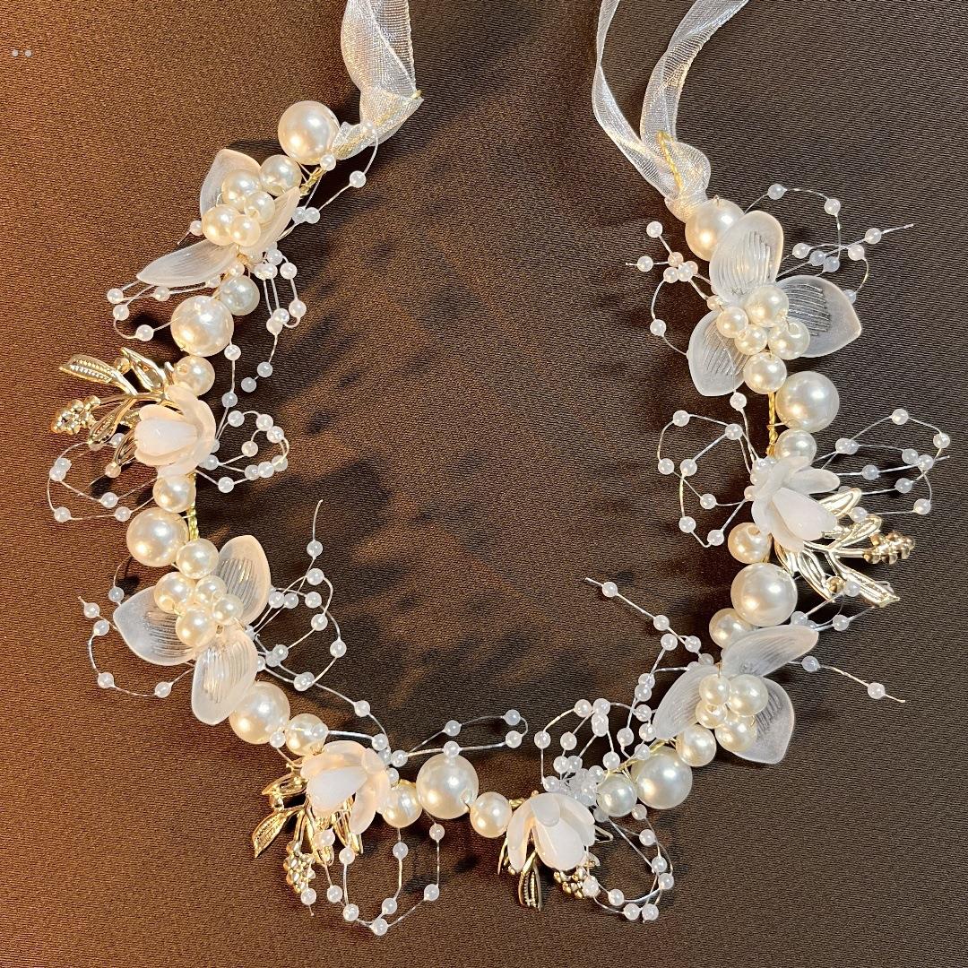 蝴蝶精灵仙子头饰幼儿蓝色花环发饰女童演出礼服皇冠王冠发箍