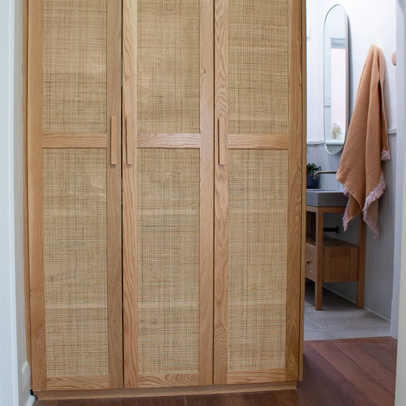 定制折叠门藤编移门酒店民宿推拉木门新中式隔断实木平开门橱柜门