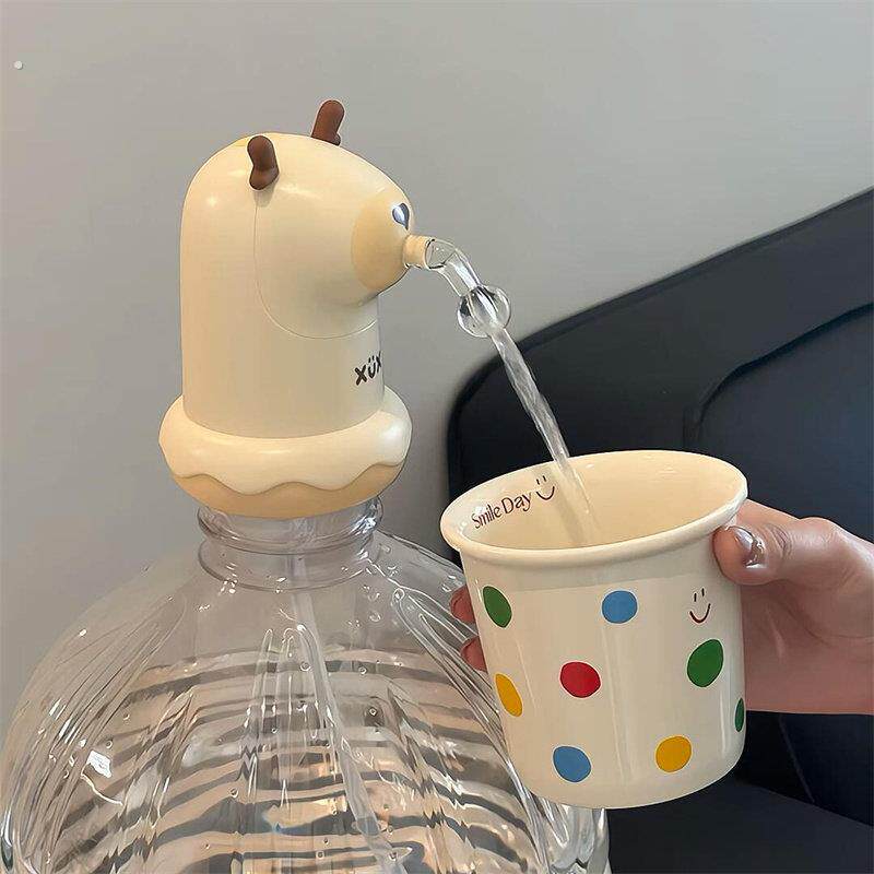 小鹿头桶装水抽水器饮水机按压取水神器电动压水器可爱水泵吸水器