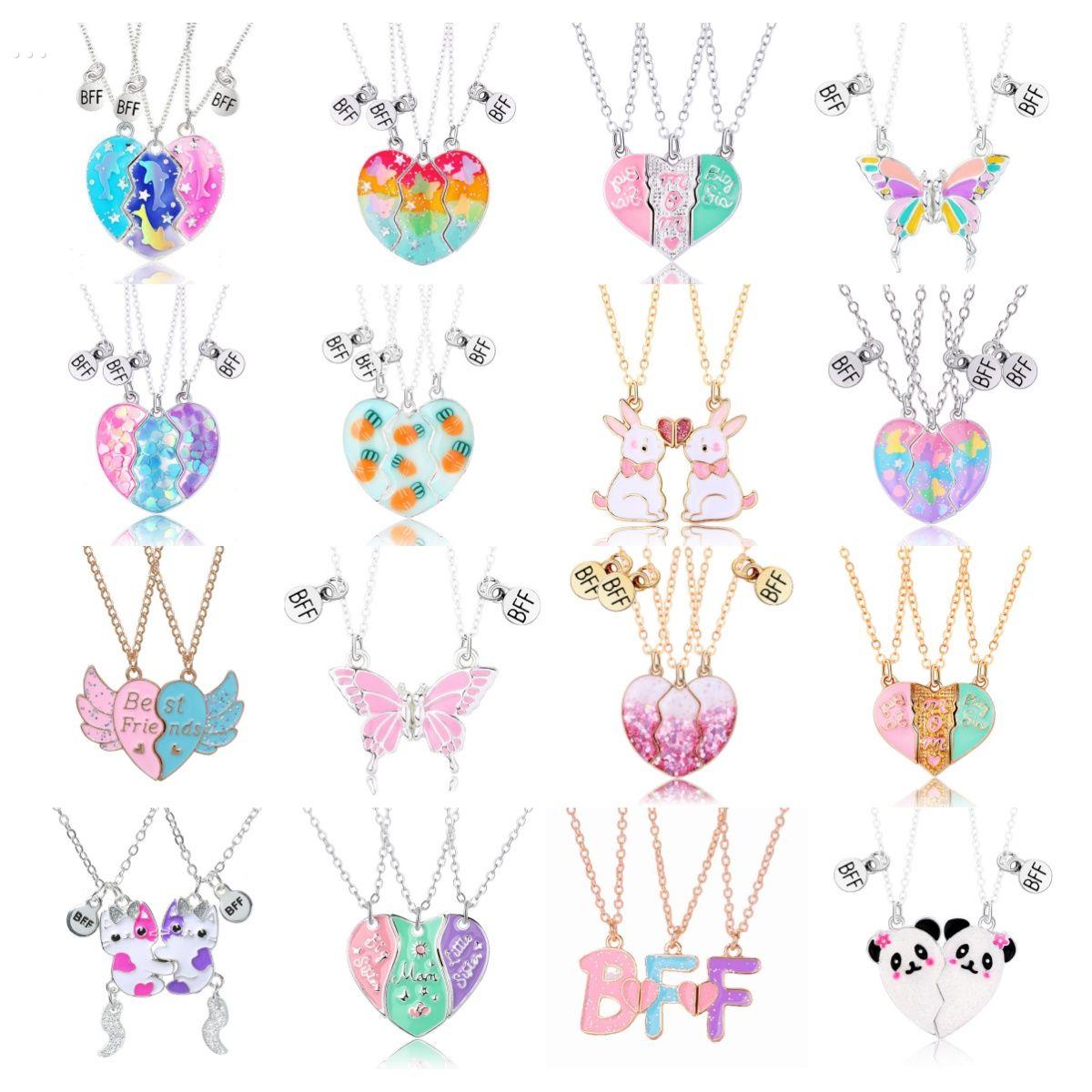 朋友可磁吸 项炼海豚粉兔子闺蜜BEST情侣friends爱心吊坠儿童礼物