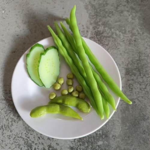 仿真毛豆模型四季豆角黄瓜片青瓜片果蔬菜绿色农作物道具发箍装饰