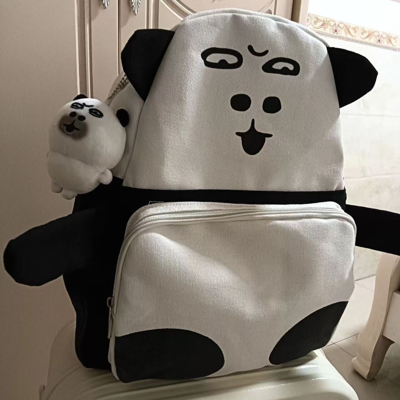 恶搞表情书包熊猫双肩包可爱创意搞笑学生书包大容量潮玩个性背包