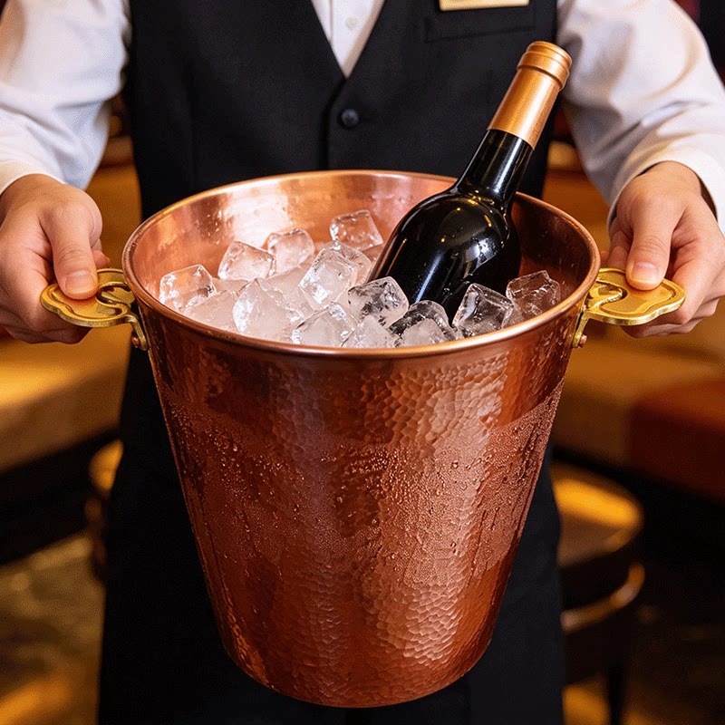 日式网红纯铜冰桶保温桶户外酒吧啤酒香槟红酒桶冰块桶冰茶冰酒桶图片