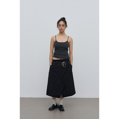 Rebornique搭片设计仿裤装五分裙