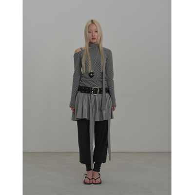 轻亚y2k慵懒感飘带T恤