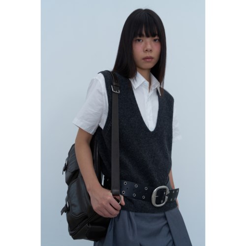Rebornique双排孔宽版腰带