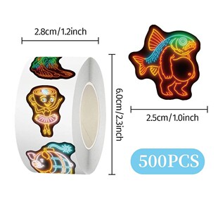 爆款国外山海经贴纸人物怪融合怪异兽卷卷贴画卡通封口贴儿童礼物