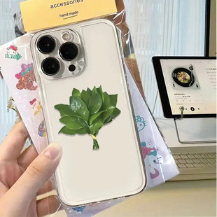 16pro小米15promaxVIVO华为p80OPPO手机壳女 柚子叶适用苹果17 新款