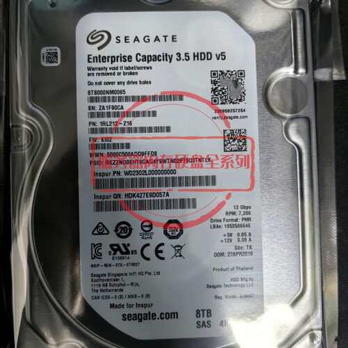 浪潮 AS5500 G2 存储机械硬盘 ST8000NM0065 8TB SAS 12GB 3.5寸