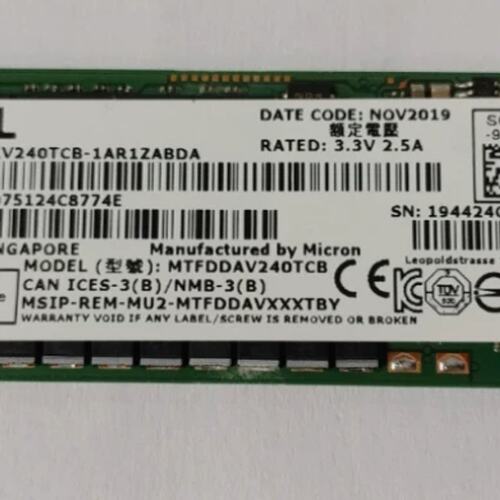 240G M.2 6G 0TC2RP MTFDDAV240TCB 5100PRO 2280 NGFF SSD议价