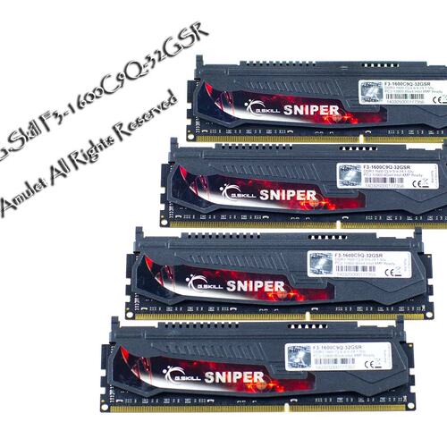 ill/芝奇 F3-1600C9Q-32GSR，DDR3-1600C9 8G*4 32G套装4条入议价