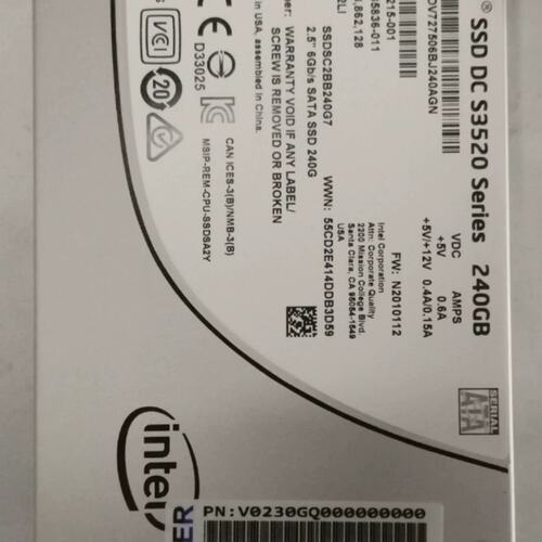 240G SATA V0230GQ0 SSDSC2BB240G7 服务器SSD 提供测报3520议价