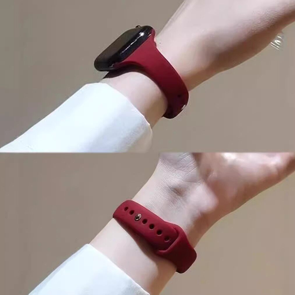 适用苹果手表s11华为Fit4单钉iWatchs10小蛮腰液态硅胶表带applewatchS98se小米9Pro红米watch65高级Fit3运动