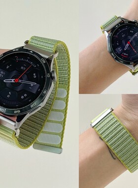 适用华米amazfit表带跃我bip6/5尼龙Balance2手表GTR4原野GTS4/3魔术贴T-Rex3/2男47mm编织Falcon配件Cheetah