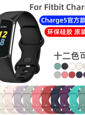适用Fitbit charge6手表带 fitbit手环charge5保护套硅胶替换腕带官方原装同款电镀TPU全包壳配件智能手表链