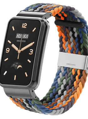 适用小米手环7pro腕带编织卡扣表带nfc版运动智能手环小米七代替换带透气男女时尚潮非原装配件保护壳套一体