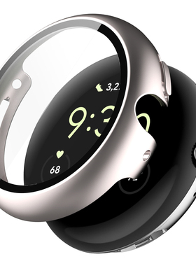 适用谷歌GooglePixelwatch4/3保护壳钢化膜一体防水方程谷歌手表pixelwatch2保护套手表膜贴膜防尘全包保护膜