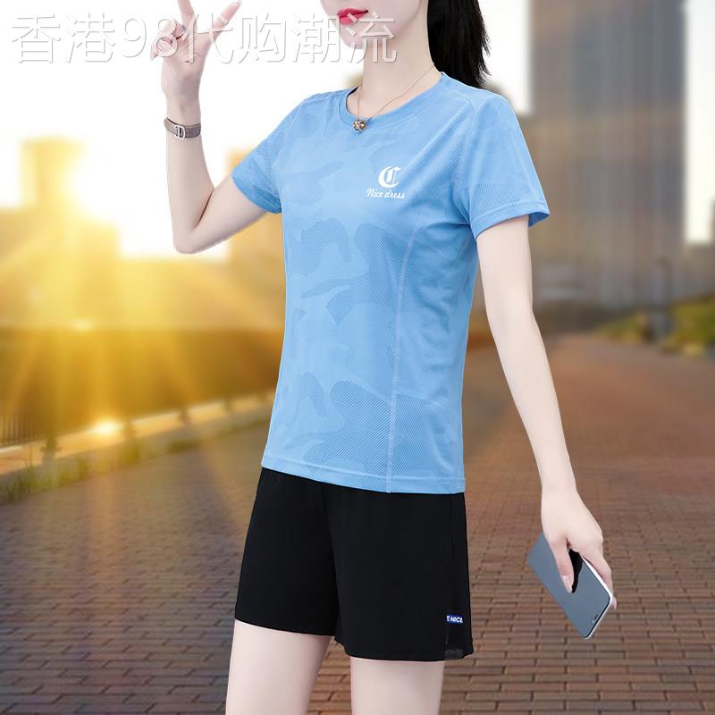 韩国2026年夏季冰丝速干休闲运动女士小个子跑步短袖透气T恤上衣