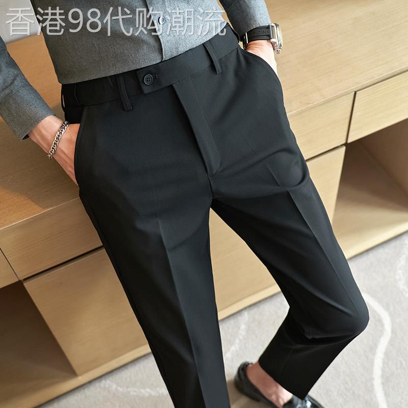 正装西裤男士春夏季2026新款韩版潮流修身直筒九分裤子商务休闲裤