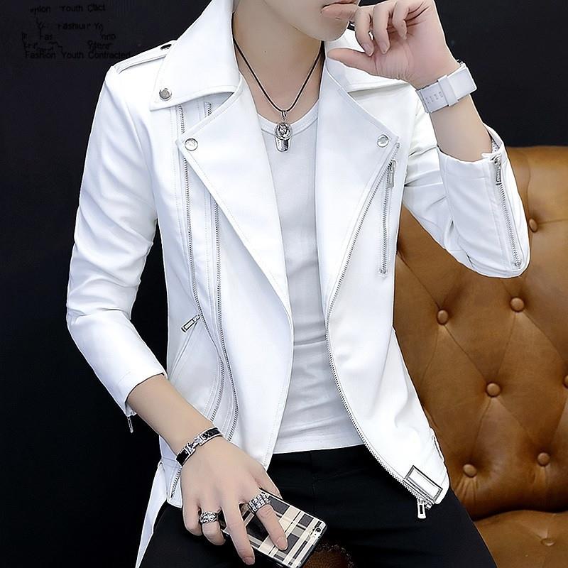 潮牌机车皮衣男真皮绵羊皮春秋季新款韩版修身帅气短款皮夹克外套