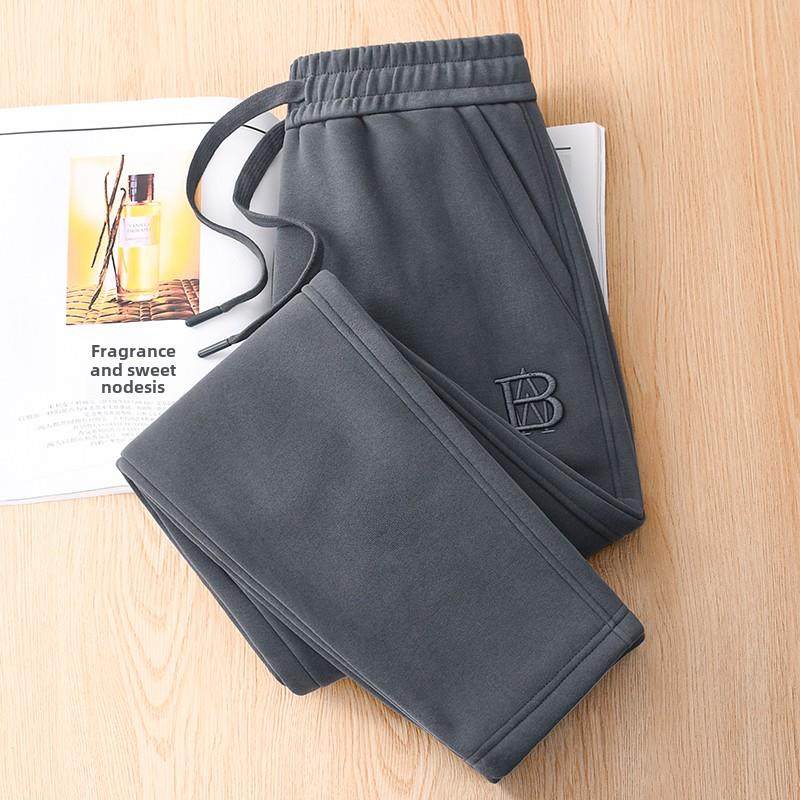 MAROLIO~极力推荐！纯棉休闲运动裤男春秋冬加绒加厚摇粒绒卫裤女