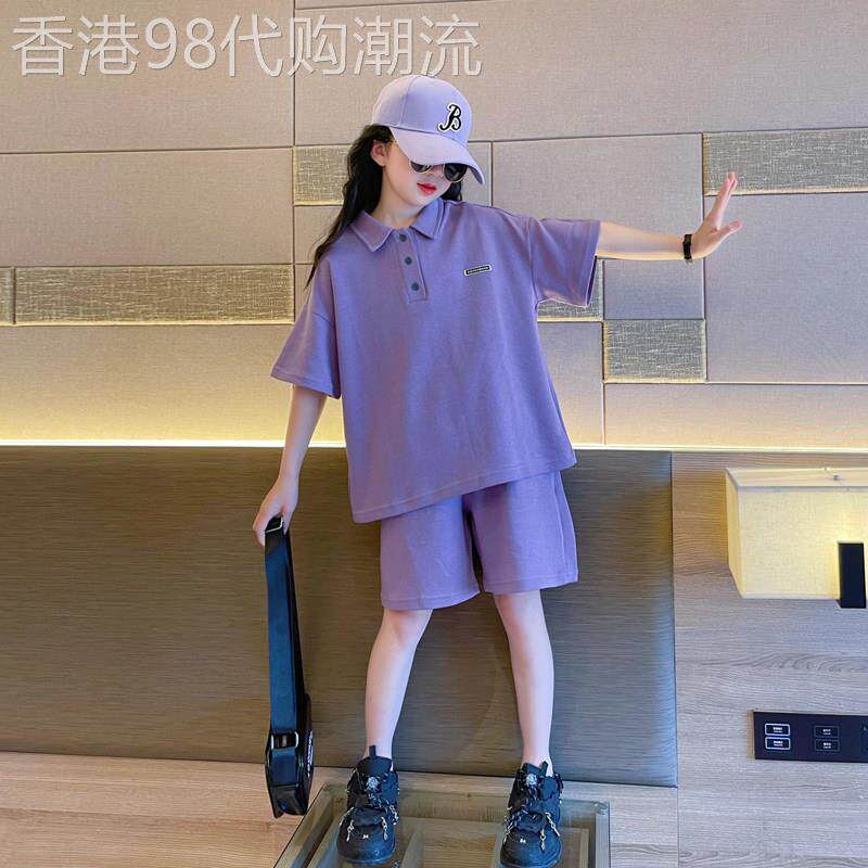 女童套装夏款2026新款儿童Polo洋派时髦童装大童夏季短袖运动夏装