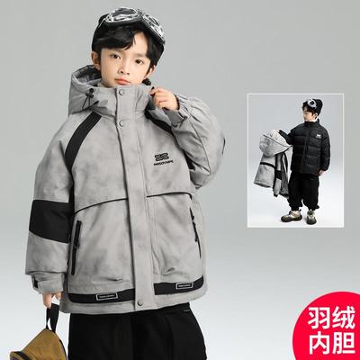 英国Next Kiss男童冬季羽绒服三合一可拆卸冲锋衣冬装中大童外套