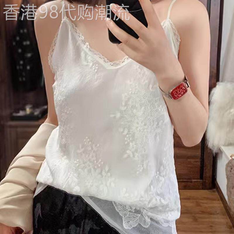 蕾丝小吊带背心女夏季薄款2026新款外穿宽松大码西装内搭打底上衣