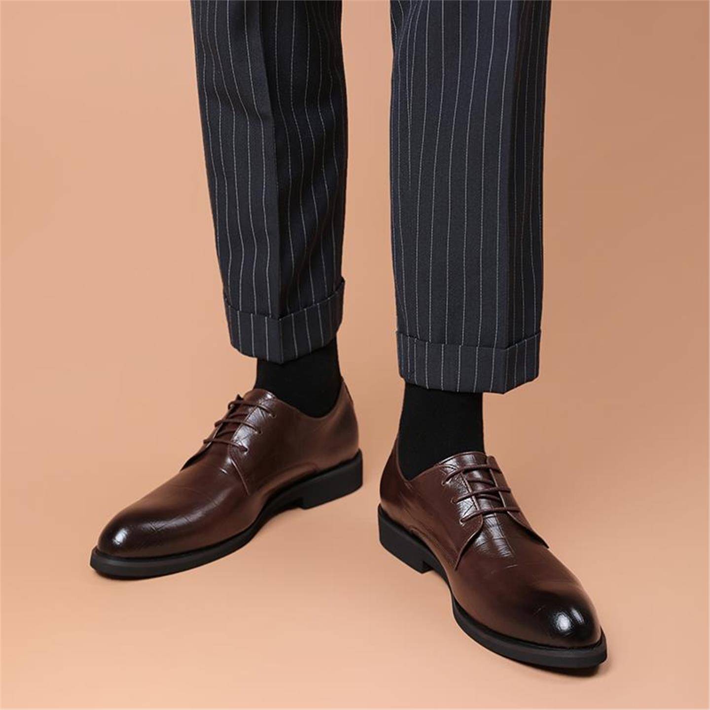 商务正装休闲皮鞋男2025新款英伦内增高级感韩版男士伴郎结婚皮鞋
