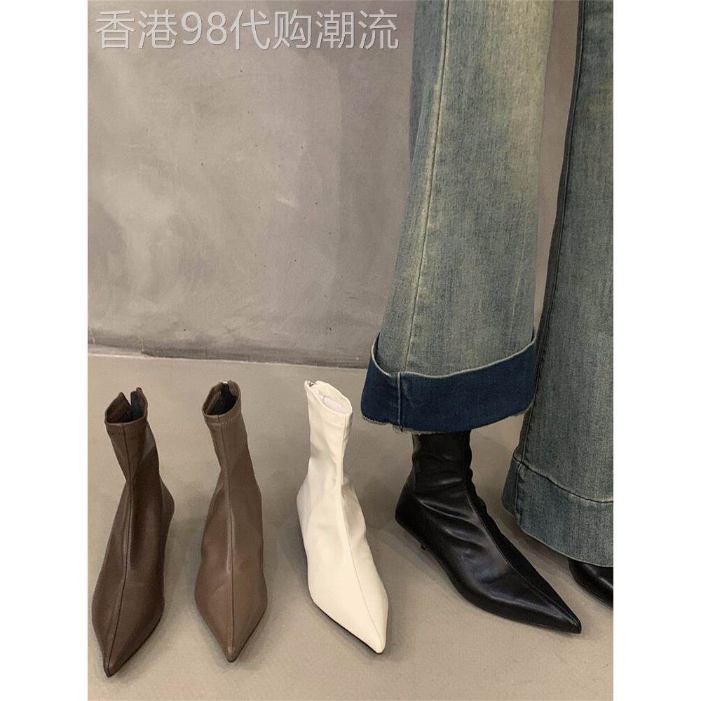 采购产品香港小短踝靴,优雅的小细跟高跟靴,尖头短靴,女鞋,20