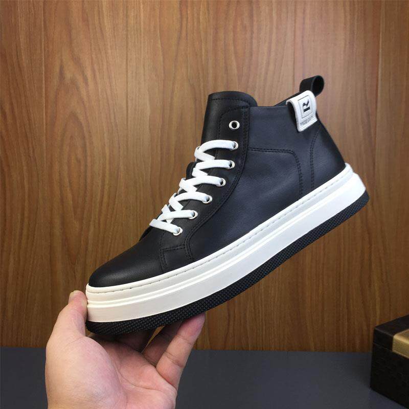 韩国专柜 欧洲站真皮时尚男鞋韩版百搭休闲鞋高帮潮流板鞋