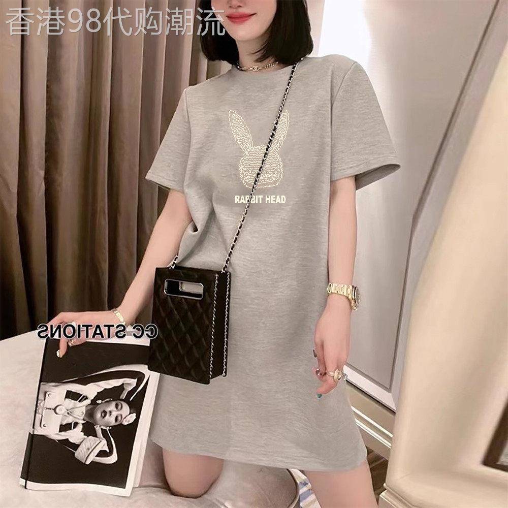 大码短袖t恤连衣裙女2026夏季女装胖mm显瘦气质休闲中长款短裙子