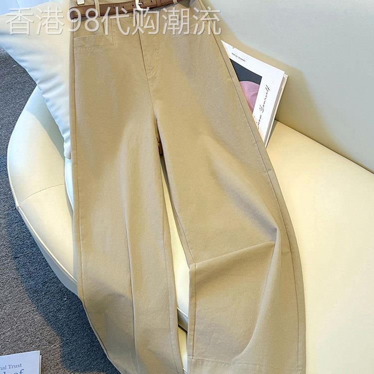 潮牌大码高腰阔腿西装裤女秋季2025年新款时尚百搭宽松休闲直筒裤