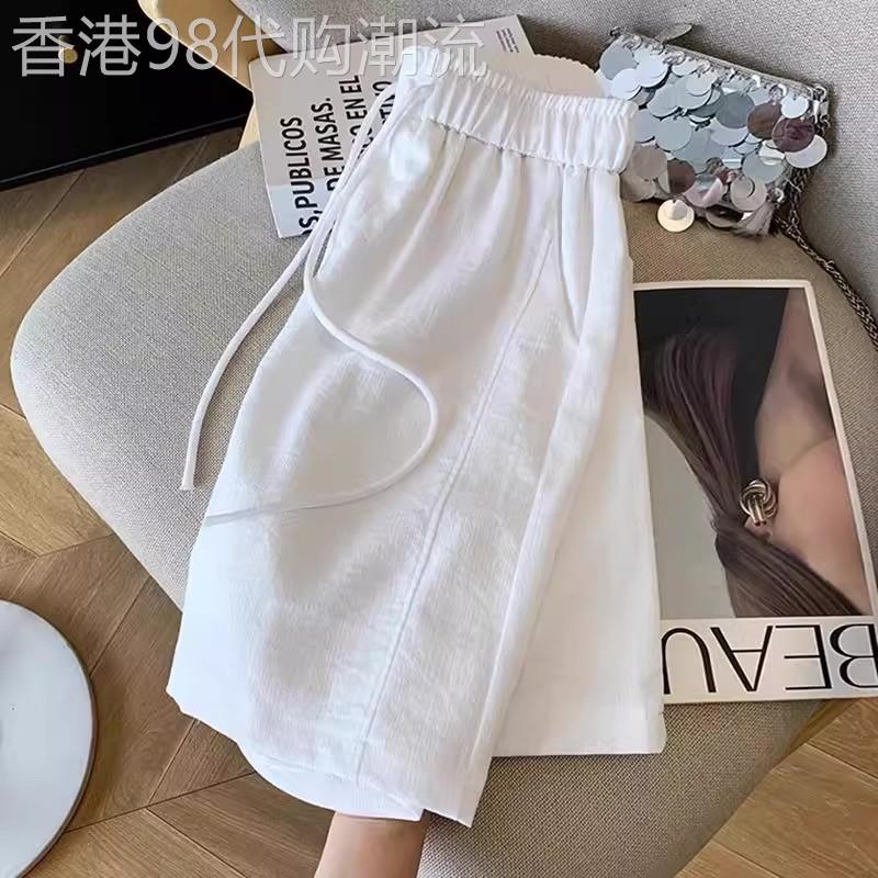 潮牌夏季新款加大码直筒阔腿短裤男薄款时尚松紧腰宽松休闲五分裤