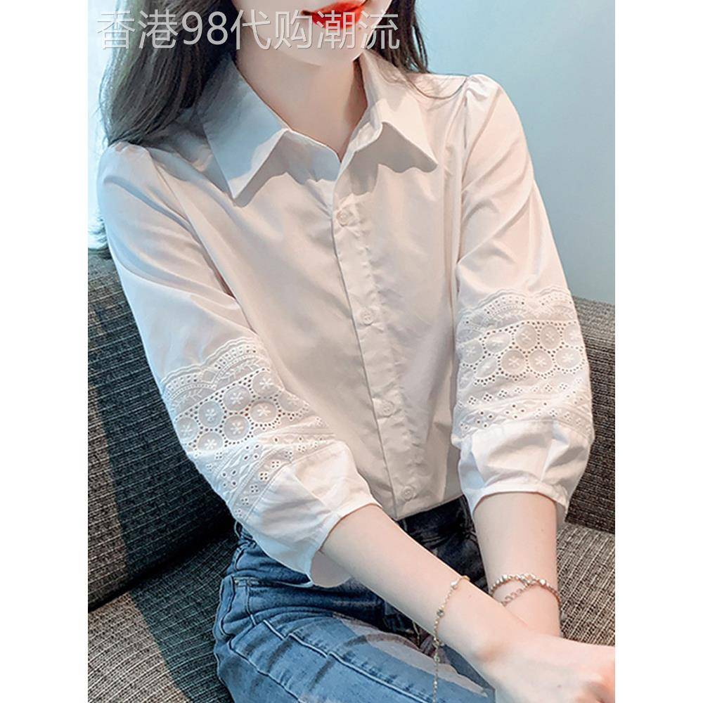 白色法式泡泡灯笼袖衬衫女2025夏季新款设计感小个子七分袖上衣薄