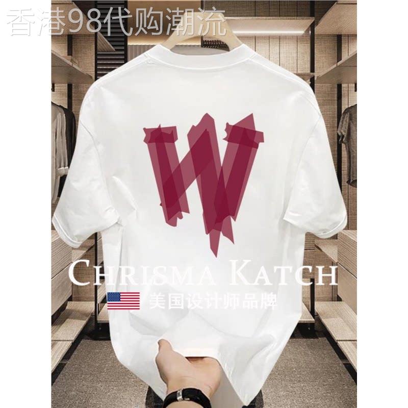 出口美国Chrisma Katch~重磅纯棉短袖T恤街头宽松百搭白色上衣