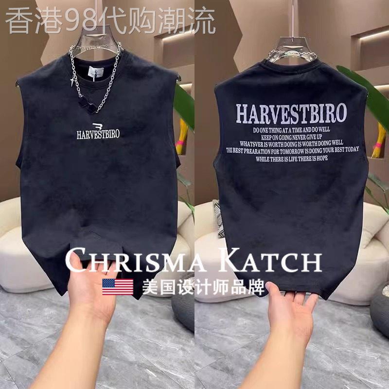 出口美国⭐Chrisma Katch~无袖休闲T恤男夏帅气百搭美式T恤上衣