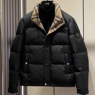 轻奢白鸭羽绒服！防寒保暖！时尚的形状!2024冬季新款立领男式羽