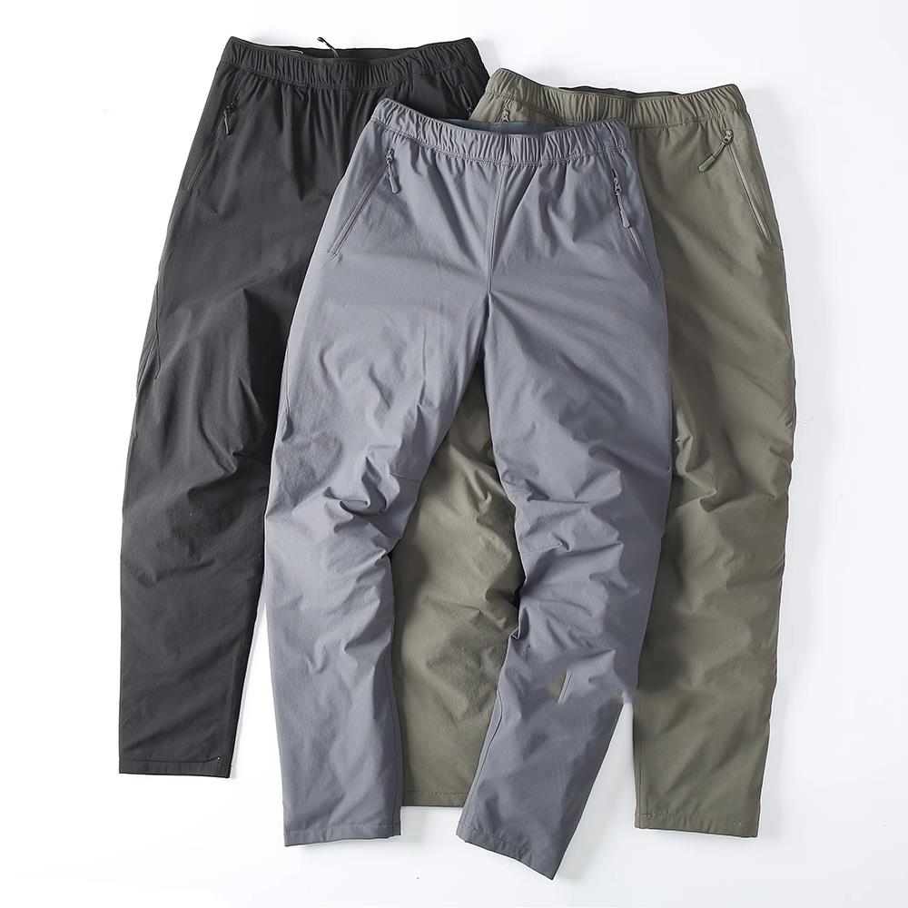 MAROLIO~御寒锁温！白鸭绒保暖休闲裤男户外防风防水加厚羽绒裤冬