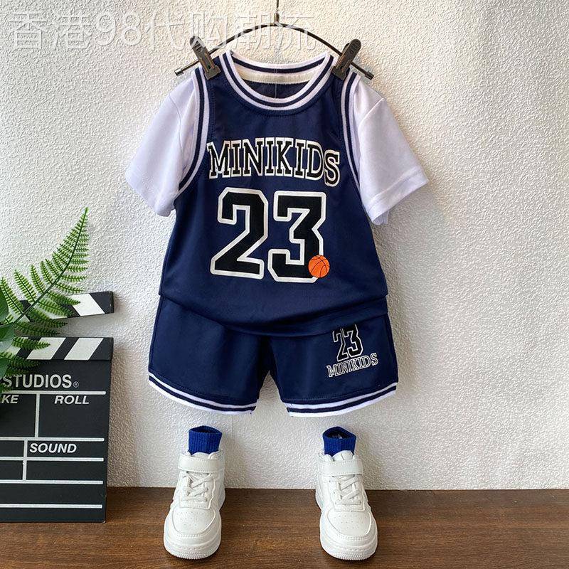韩国洋派儿童篮球服2026新款男童夏季套装小学生运动训练衣服潮酷