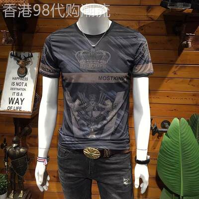 Madness Mdns Clot欧洲站冰丝短袖男士夏季T恤凉感速干半袖上衣服