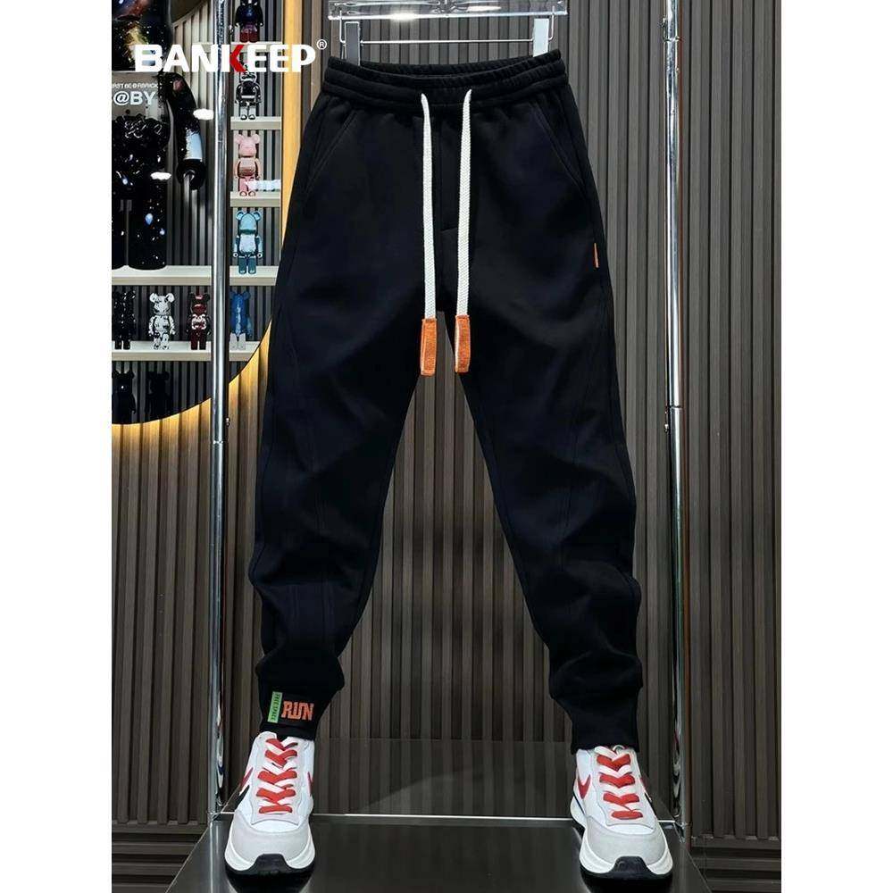 香港潮牌运动卫裤男士2025年秋冬季加绒加厚小脚束脚休闲裤子男款