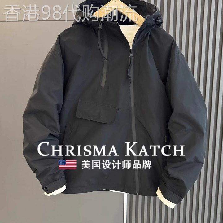 出口美国⭐Chrisma Katch~高级感双拉炼冲锋衣男士外套春秋季男款